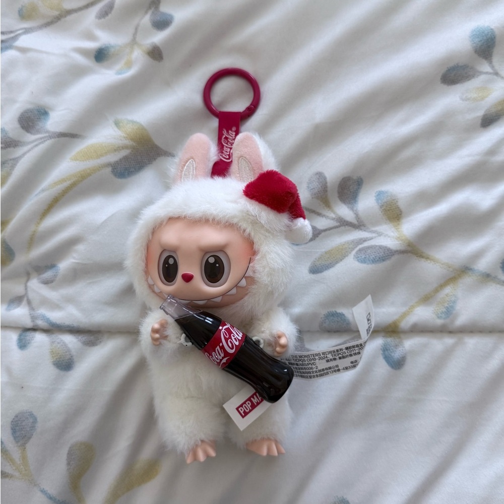 Coca-Cola Labubu Keychain with Red and White LIMITED